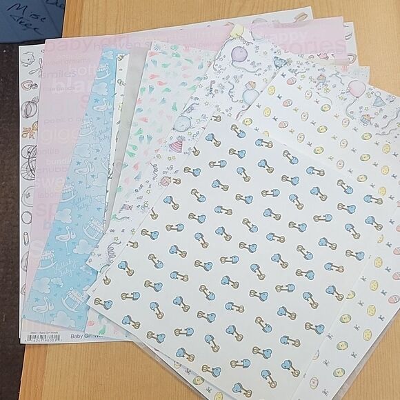 Hallmark Baby Boy Memory Book Craft Paper And Stickers - Picture 9 of 16